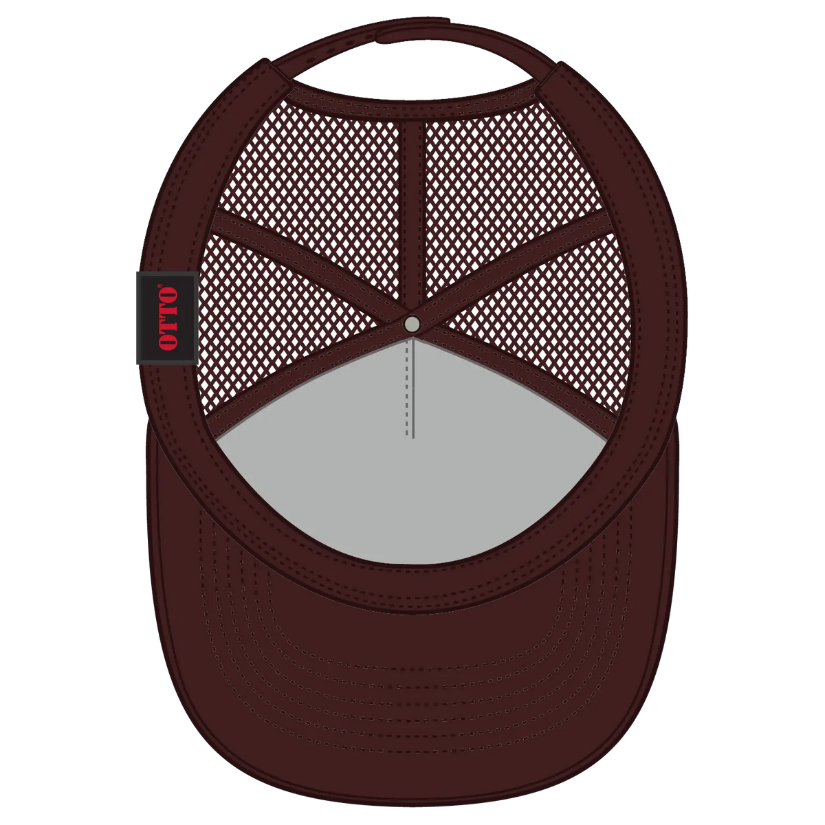 Otto 3931-1 5 Panel High Crown Mesh Back Trucker Cap - Brown - 7 3/8’’ - 5/8’’