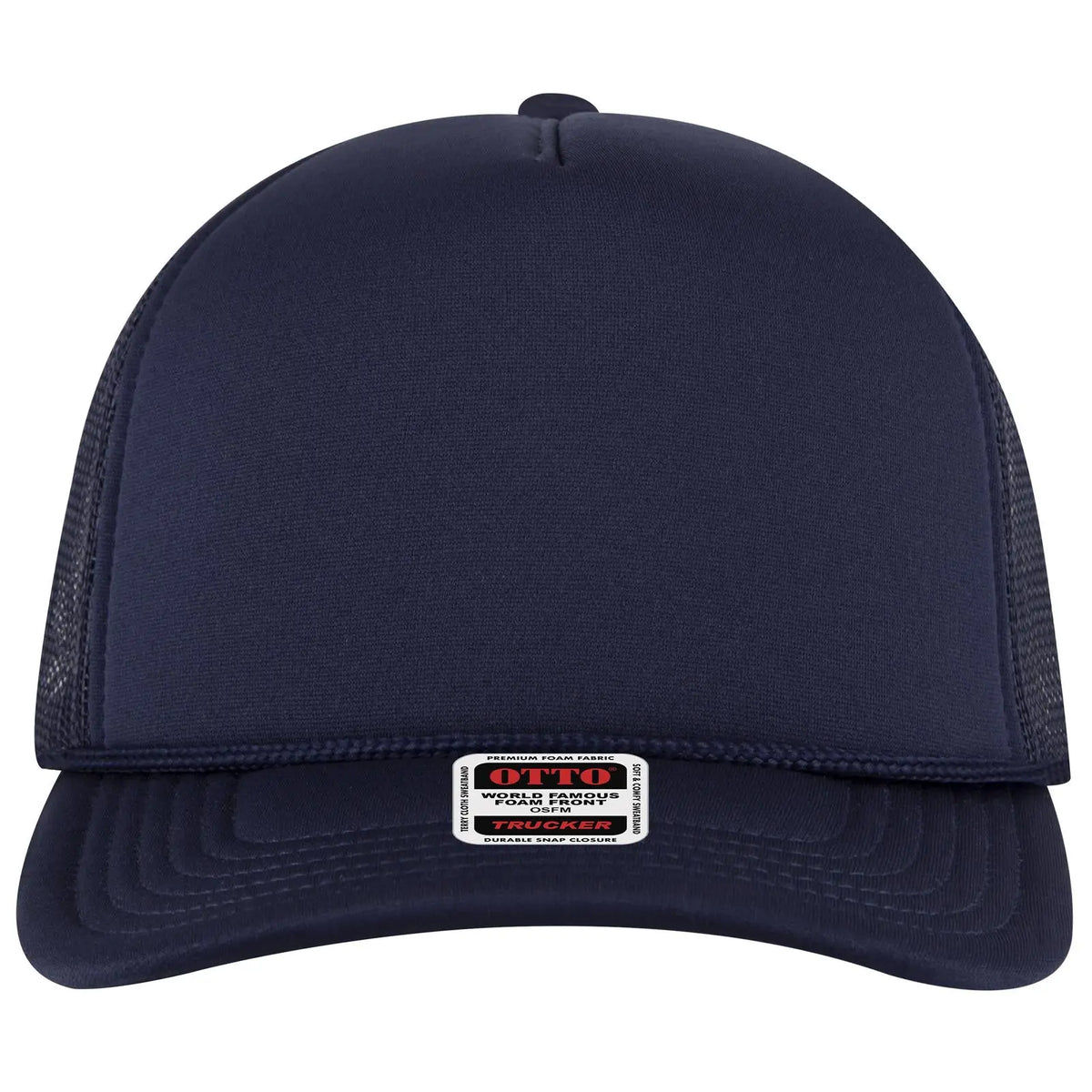 Otto 3931-1 5 Panel High Crown Mesh Back Trucker Cap - Navy - 7 3/8’’ - 5/8’’