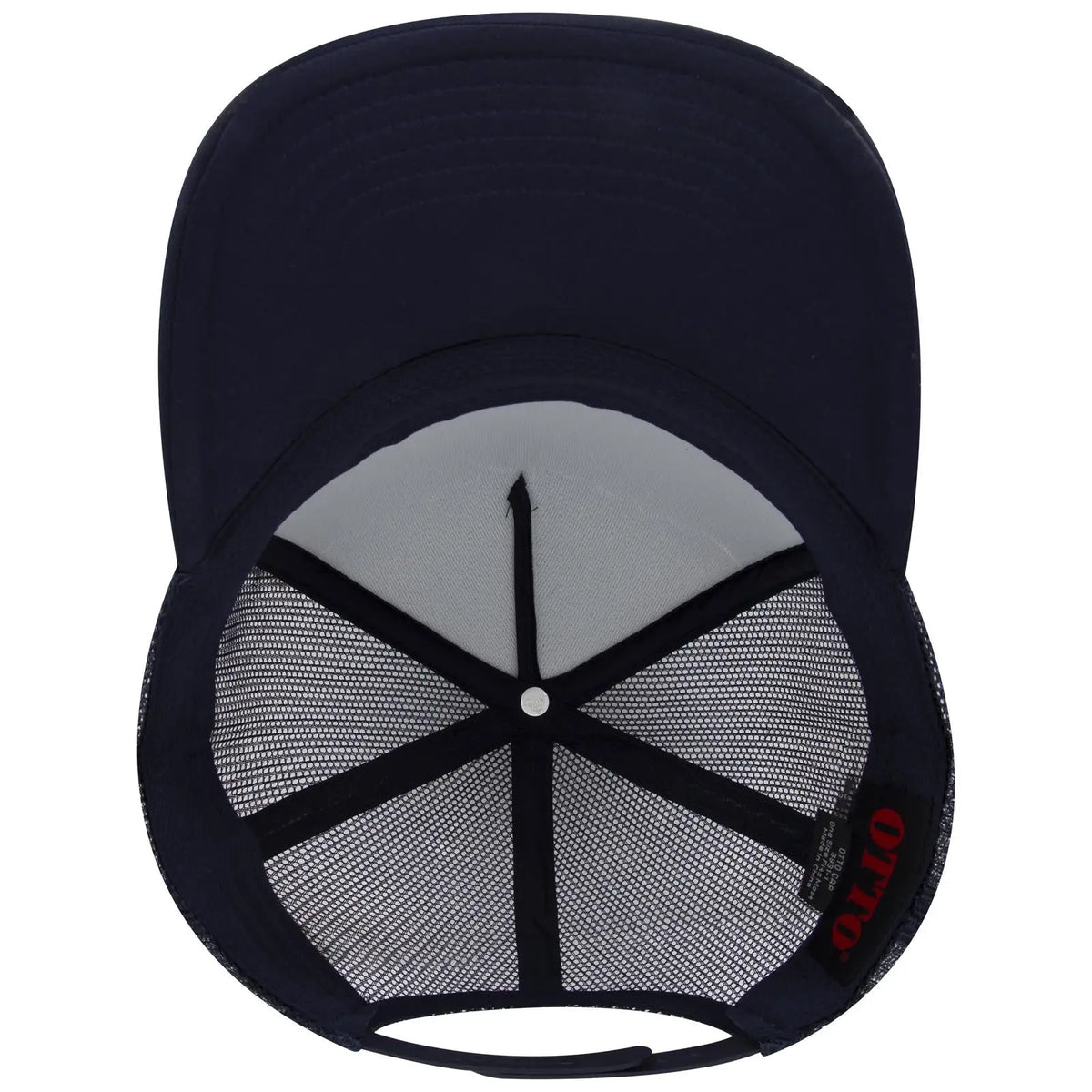 Otto 3931-1 5 Panel High Crown Mesh Back Trucker Cap - Navy - 7 3/8’’ - 5/8’’