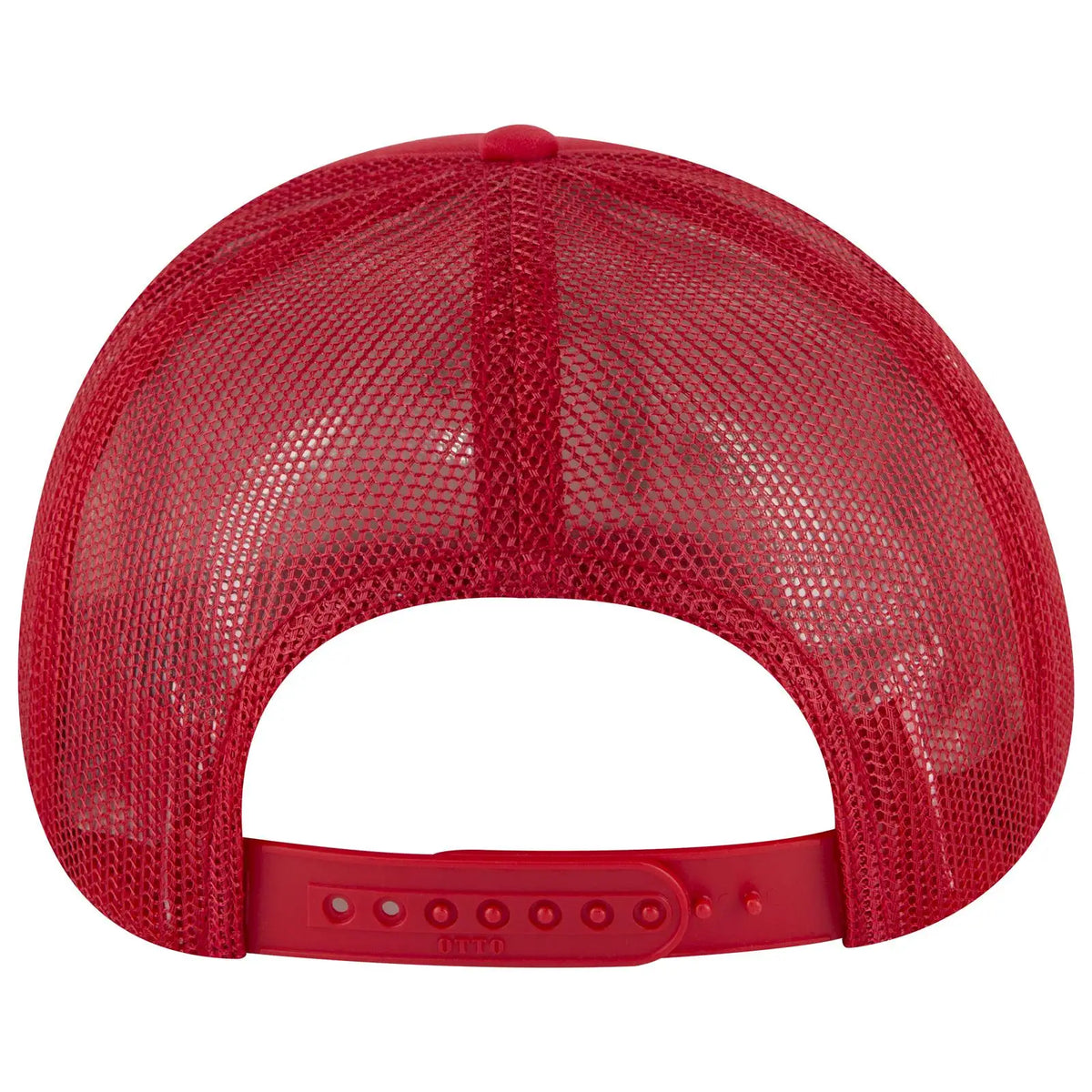 Otto 3931-1 5 Panel High Crown Mesh Back Trucker Cap - Red - 7 3/8’’ - 5/8’’
