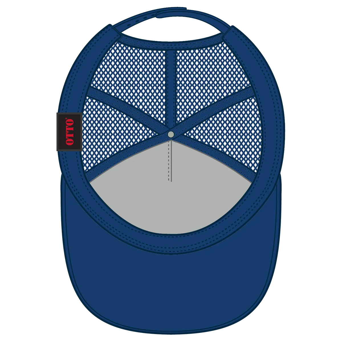 Otto 3931-1 5 Panel High Crown Mesh Back Trucker Cap - Royal - 7 3/8’’ - 5/8’’