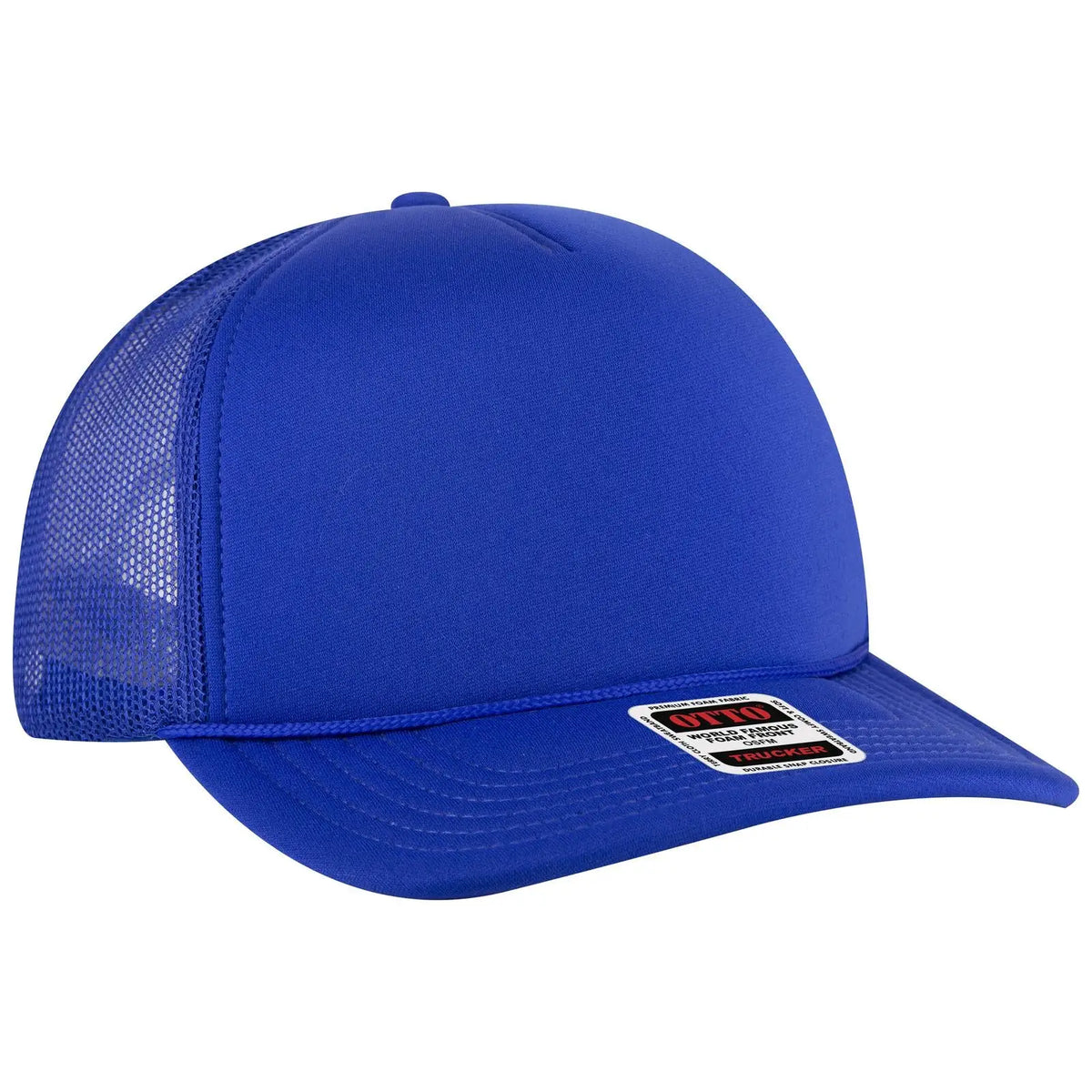 Otto 3931-1 5 Panel High Crown Mesh Back Trucker Cap - Royal - 7 3/8’’ - 5/8’’