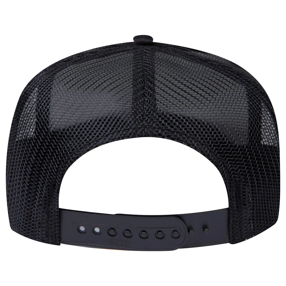 Otto 3932-1 5 Panel High Crown Mesh Back Trucker Cap - Black - 7 3/8’’ - 5/8’’