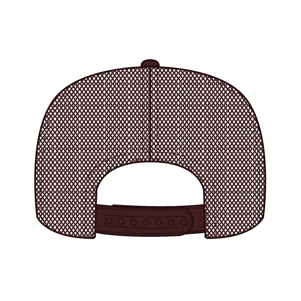 Otto 3932-1 5 Panel High Crown Mesh Back Trucker Cap - Brown - 7 3/8’’ - 5/8’’
