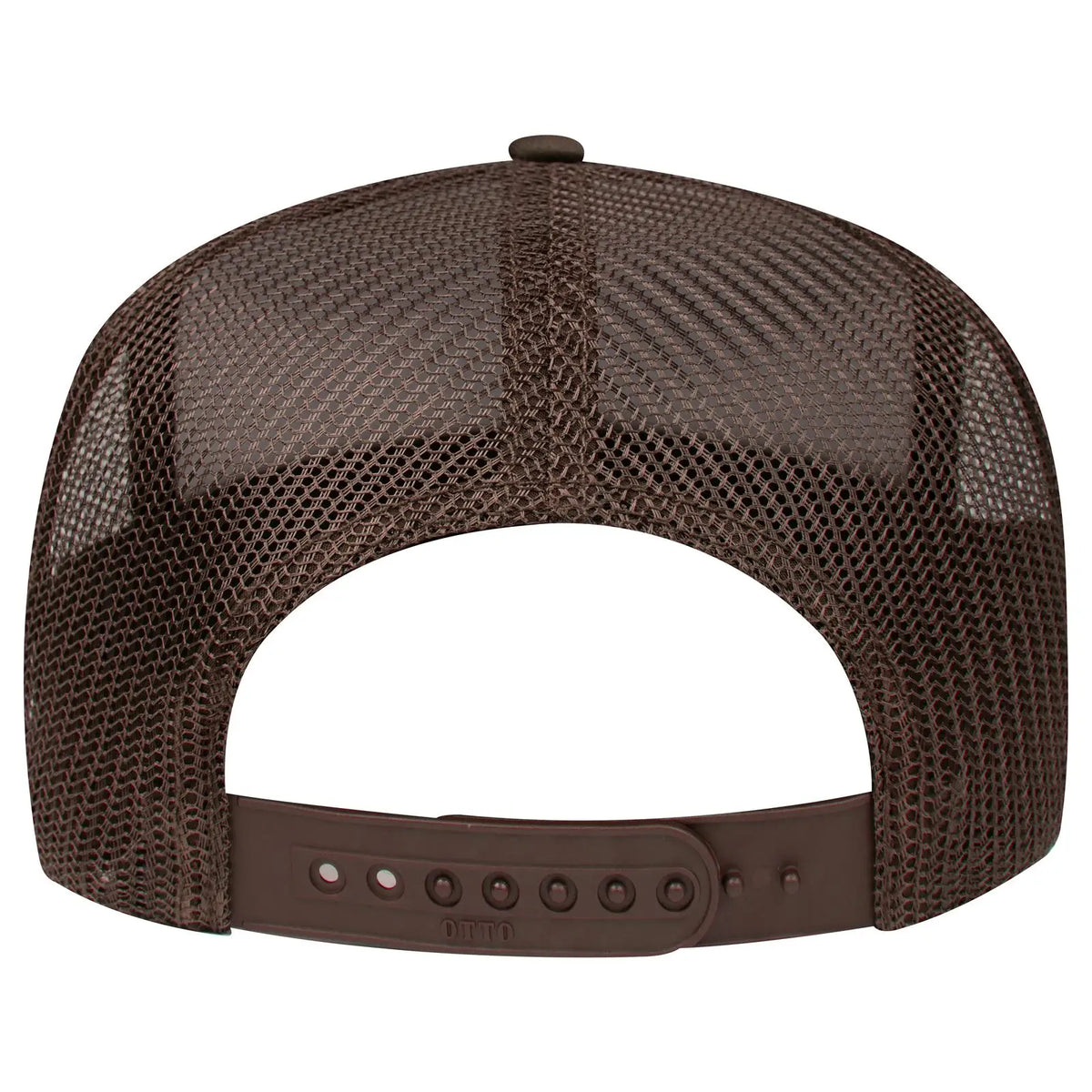 Otto 3932-1 5 Panel High Crown Mesh Back Trucker Cap - Brown - 7 3/8’’ - 5/8’’
