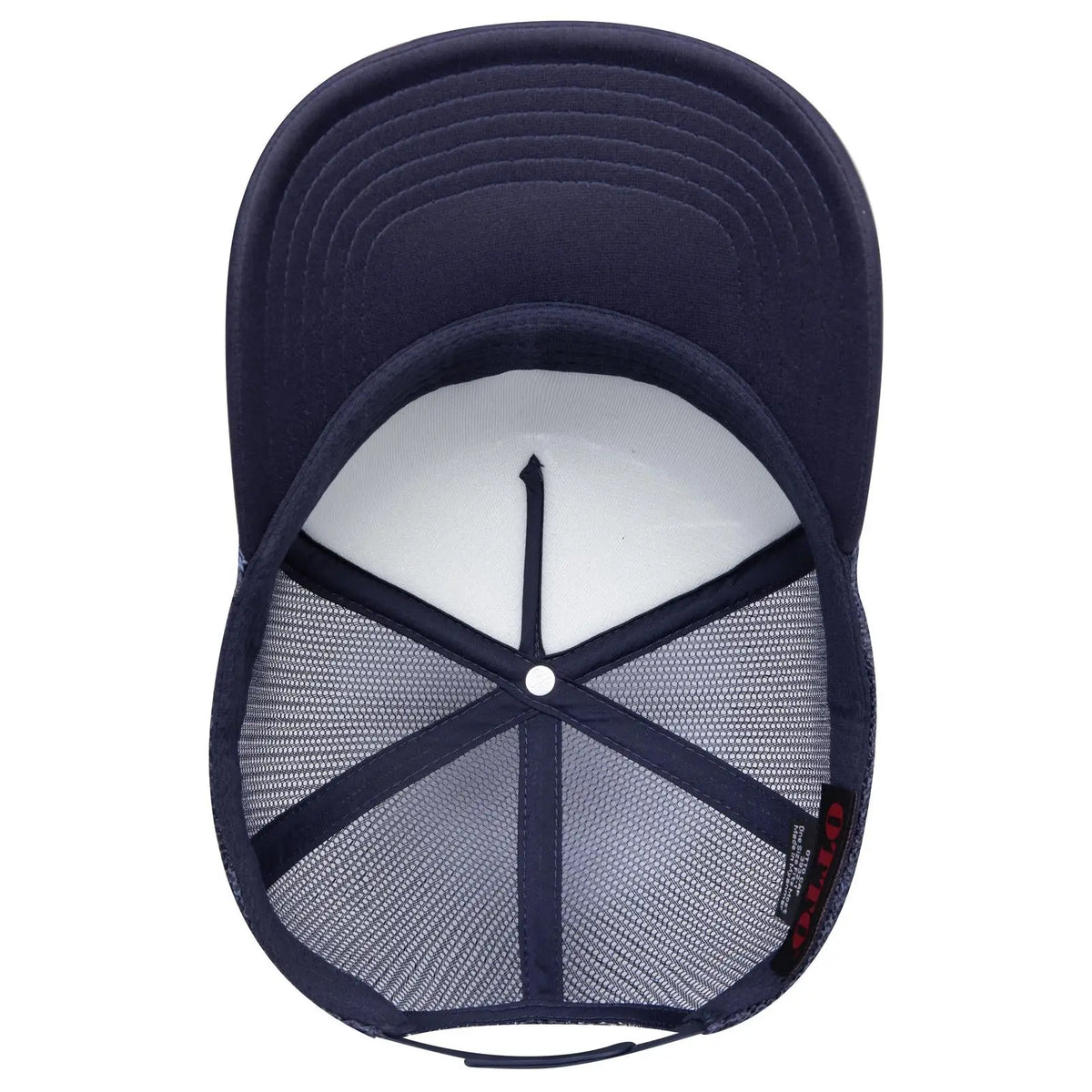 Otto 3932-1 5 Panel High Crown Mesh Back Trucker Cap - Navy - 7 3/8’’ - 5/8’’