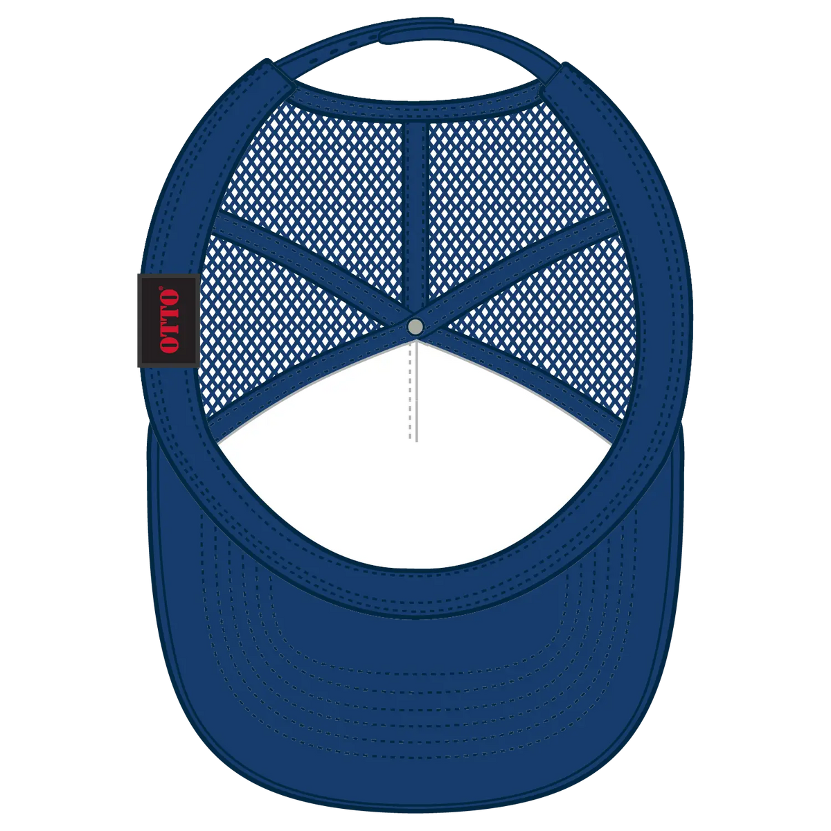Otto 3932-1 5 Panel High Crown Mesh Back Trucker Cap - Royal - 7 3/8’’ - 5/8’’