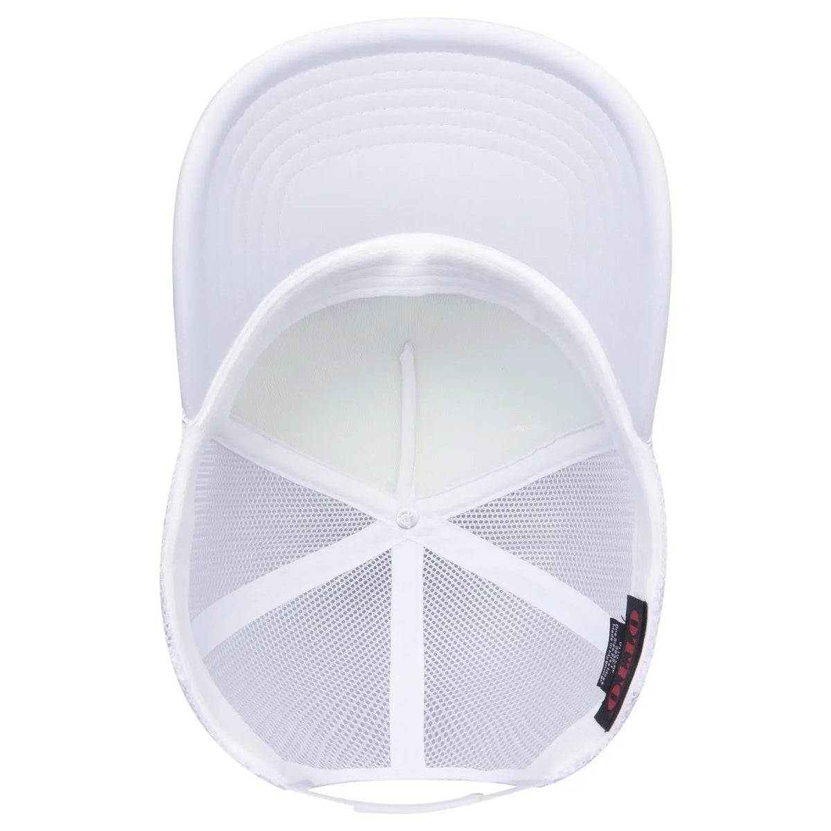 Otto 3932-1 5 Panel High Crown Mesh Back Trucker Cap - White - 7 3/8’’ - 5/8’’