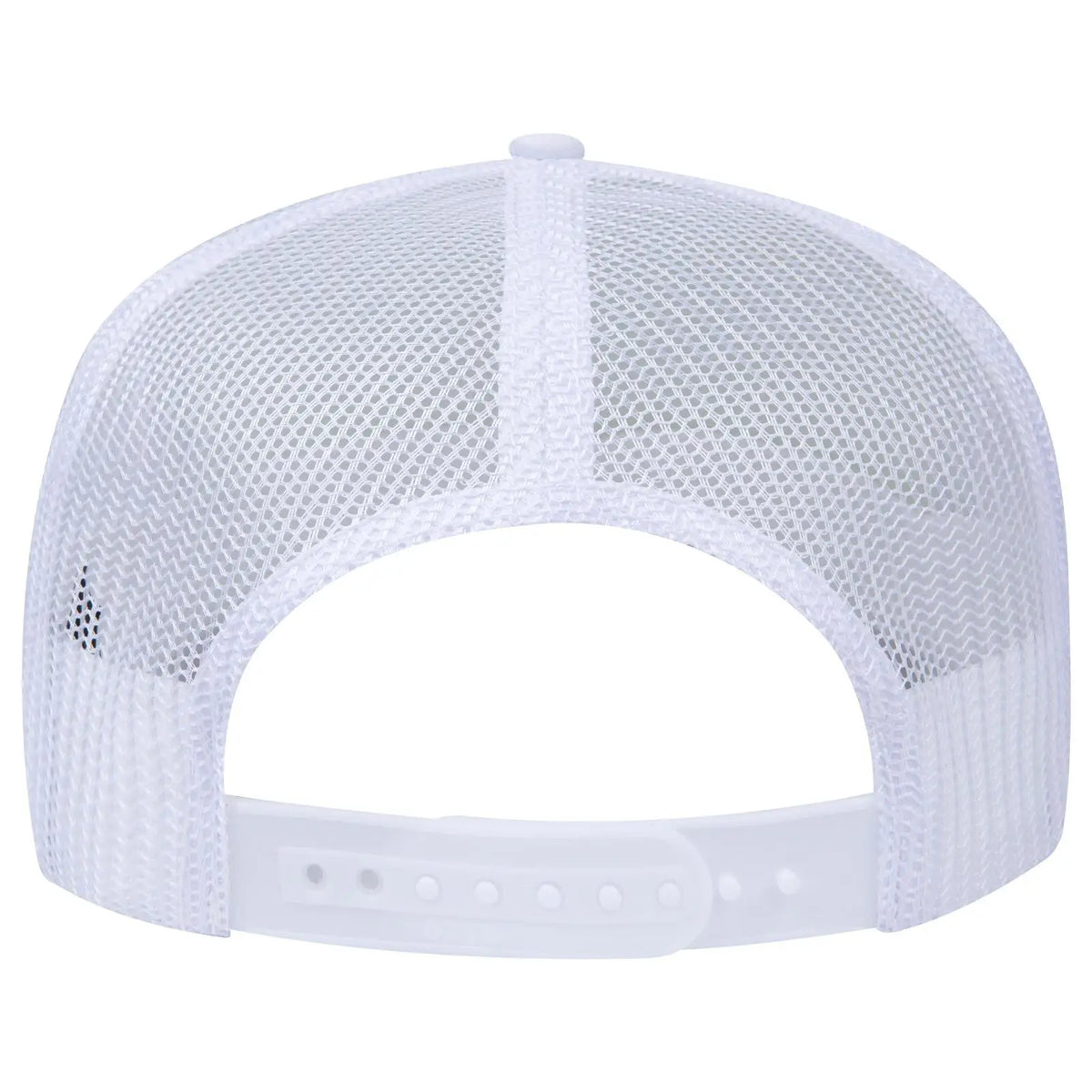 Otto 3932-1 5 Panel High Crown Mesh Back Trucker Cap - White - 7 3/8’’ - 5/8’’