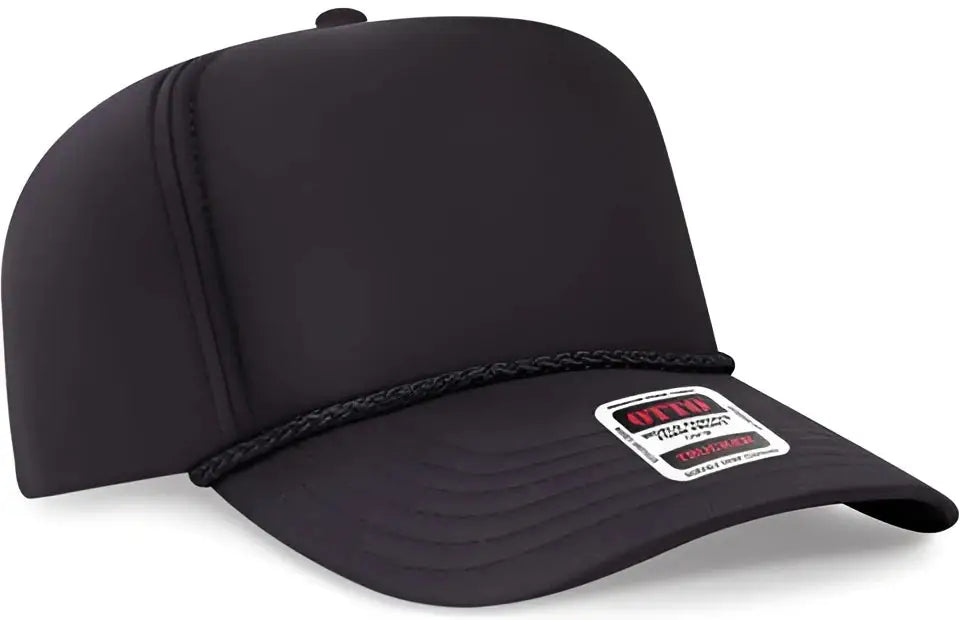 Otto 394-1 Five Panel High Crown Full Foam Cap - Black - one Size Fits Most
