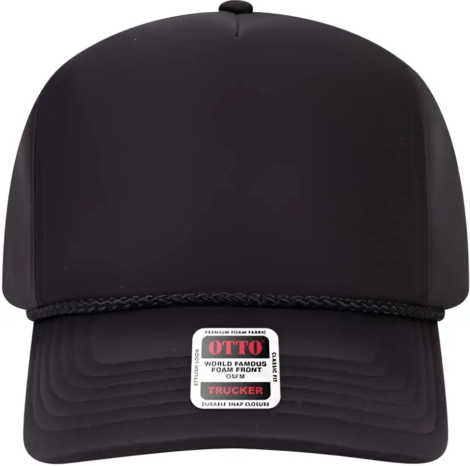 Otto 394-1 Five Panel High Crown Full Foam Cap - Black - one Size Fits Most