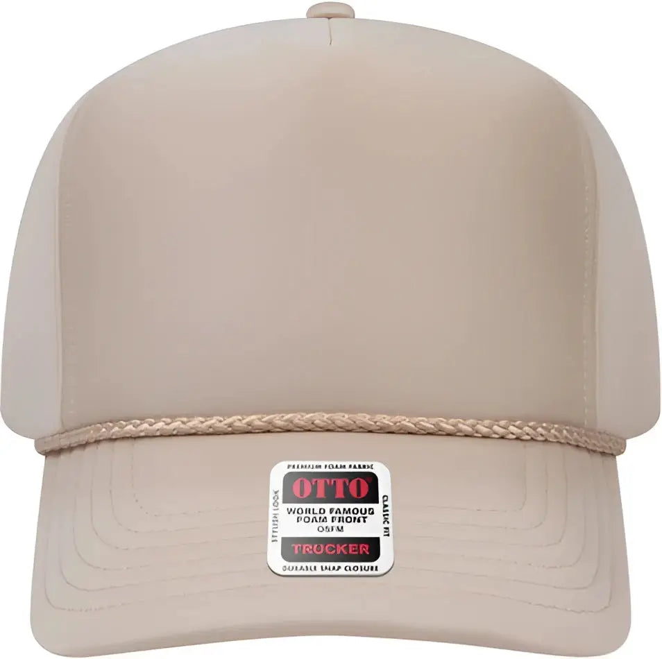 Otto 394-1 Five Panel High Crown Full Foam Cap - Khaki