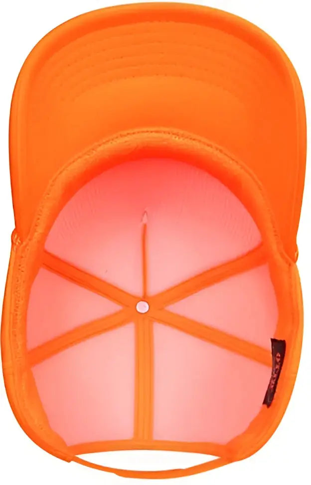Otto 394-1 Five Panel High Crown Full Foam Cap - Neon Orange - one Size Fits Most