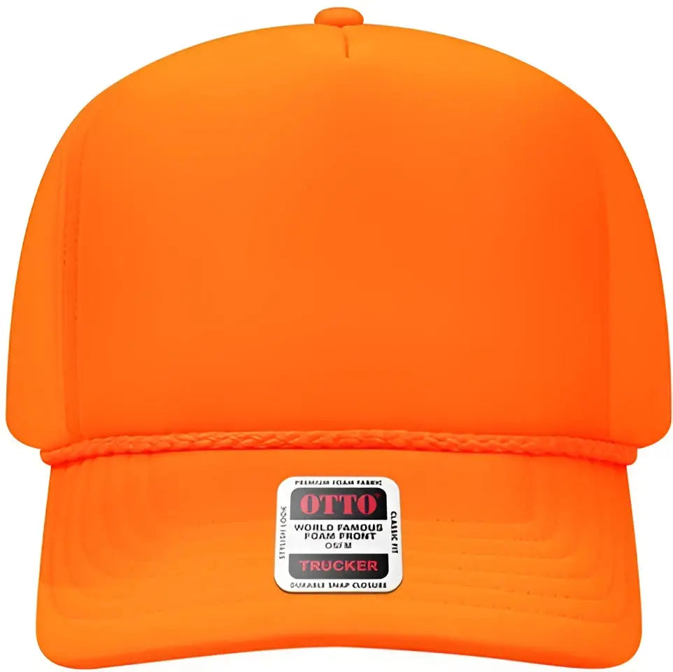 Otto 394-1 Five Panel High Crown Full Foam Cap - Neon Orange