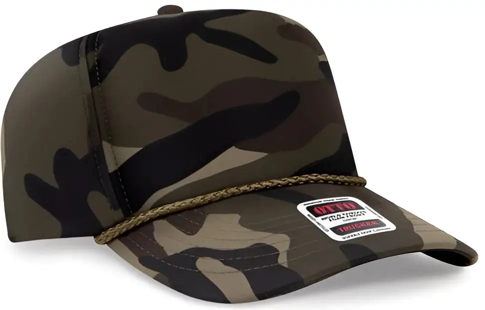 Otto 394-1 Five Panel High Crown Full Foam Cap - Woodland Camo