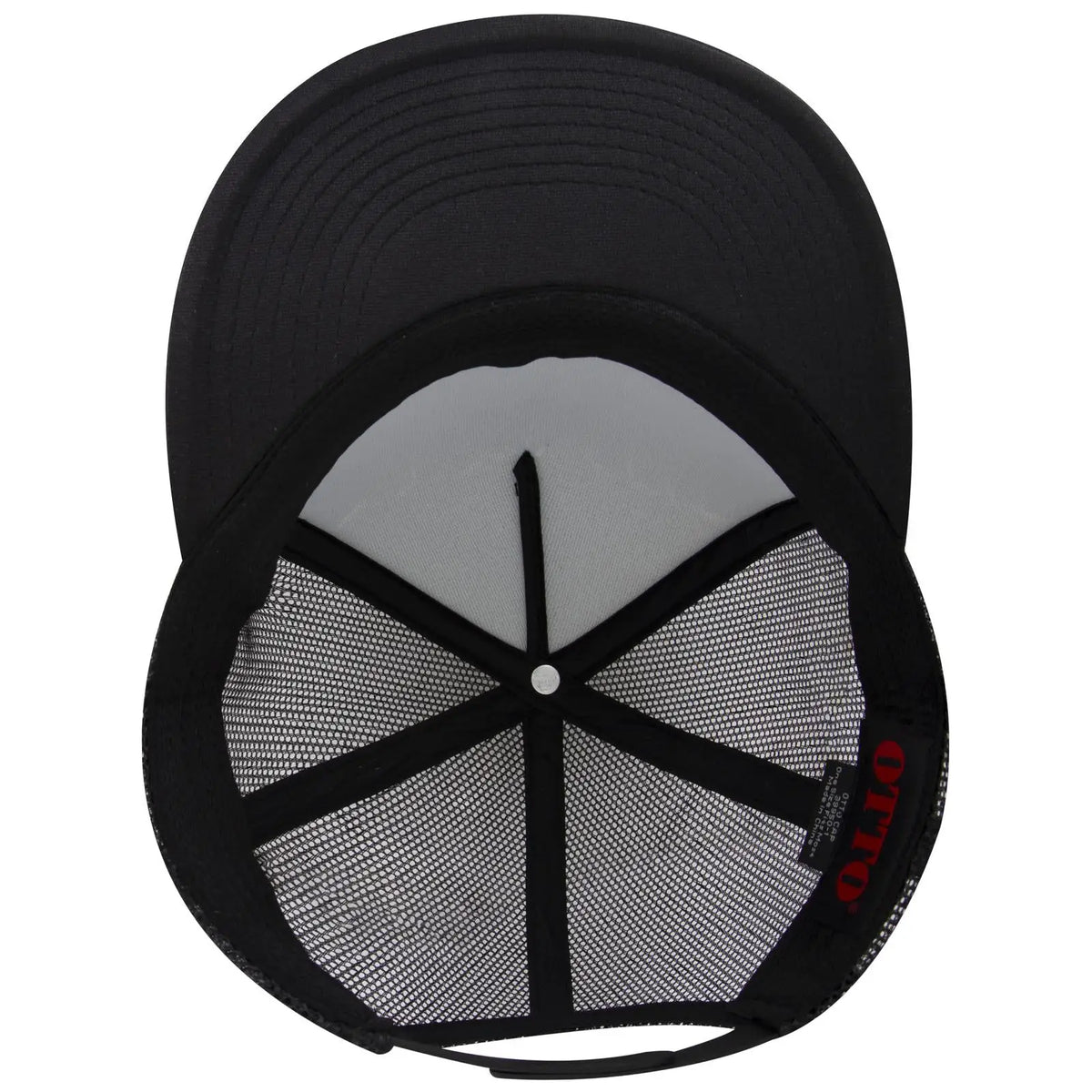 Otto 39950-1 5 Panel Pro Style Mesh Back Trucker Cap - Black - 7 3/8’’ - 5/8’’
