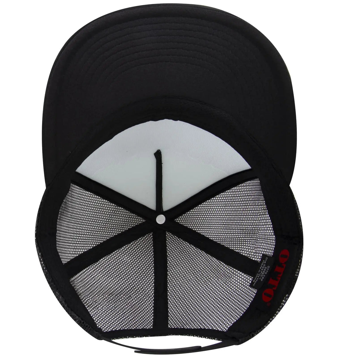 Otto 39950-1 5 Panel Pro Style Mesh Back Trucker Cap - Blk/wht/blk - 7 3/8’’ - 5/8’’