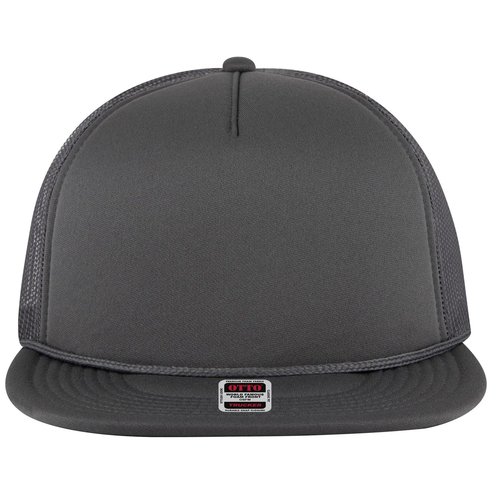 Otto 39950-1 5 Panel Pro Style Mesh Back Trucker Cap - Char. Gray - 7 3/8’’ - 5/8’’