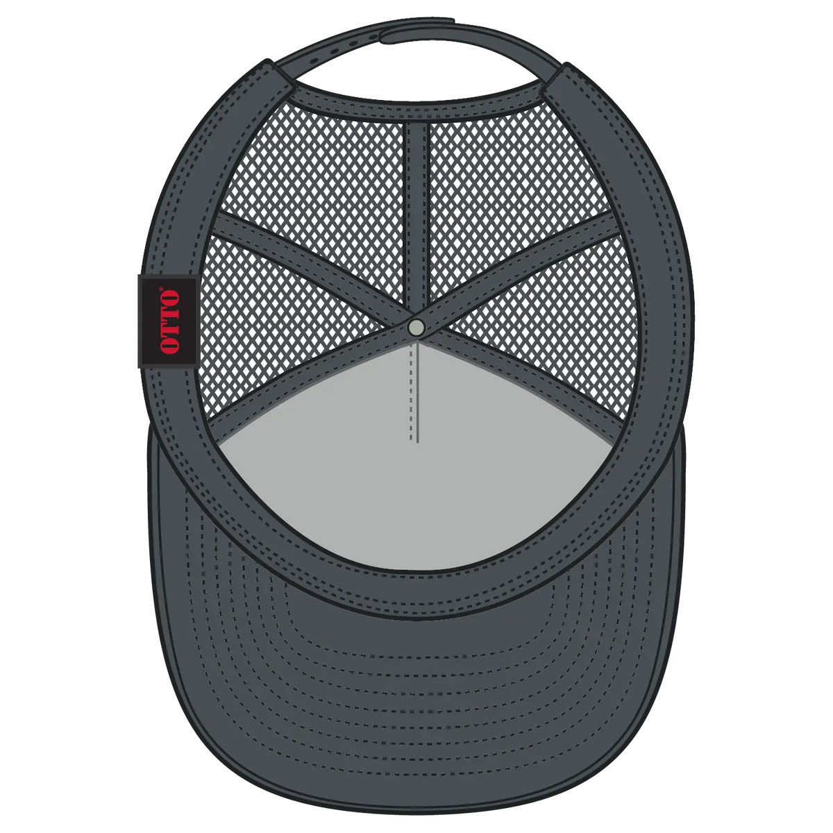 Otto 39950-1 5 Panel Pro Style Mesh Back Trucker Cap - Char. Gray - 7 3/8’’ - 5/8’’