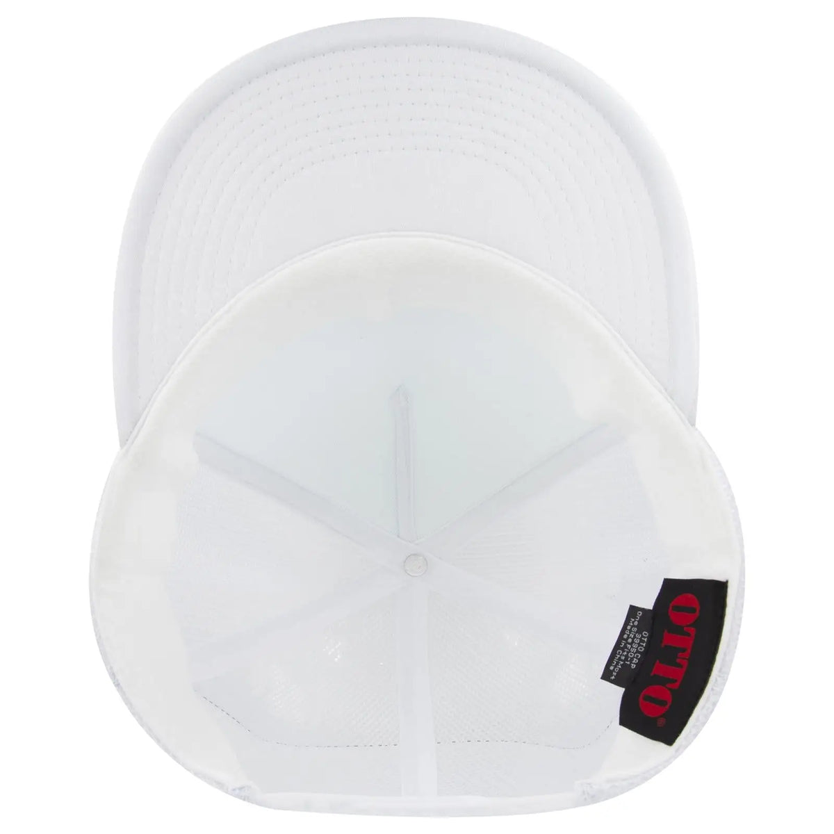 Otto 39950-1 5 Panel Pro Style Mesh Back Trucker Cap - White - 7 3/8’’ - 5/8’’
