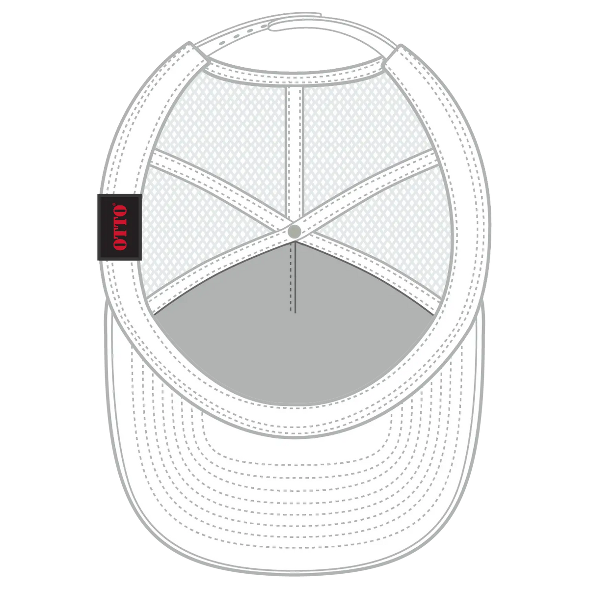 Otto 39950-1 5 Panel Pro Style Mesh Back Trucker Cap - White - 7 3/8’’ - 5/8’’