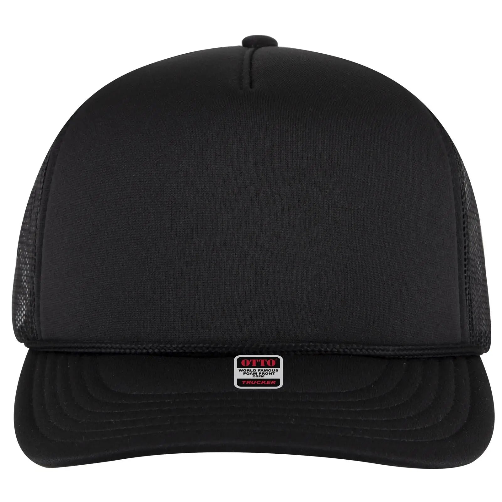 Otto 39950-2 5 Panel Pro Style Mesh Back Trucker Cap - Black - 7 3/8’’ - 5/8’’