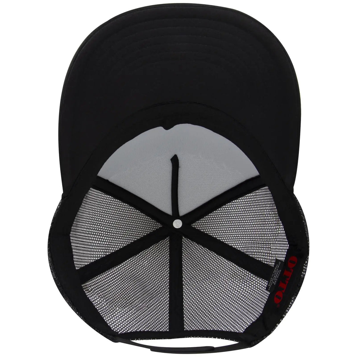 Otto 39950-2 5 Panel Pro Style Mesh Back Trucker Cap - Black - 7 3/8’’ - 5/8’’