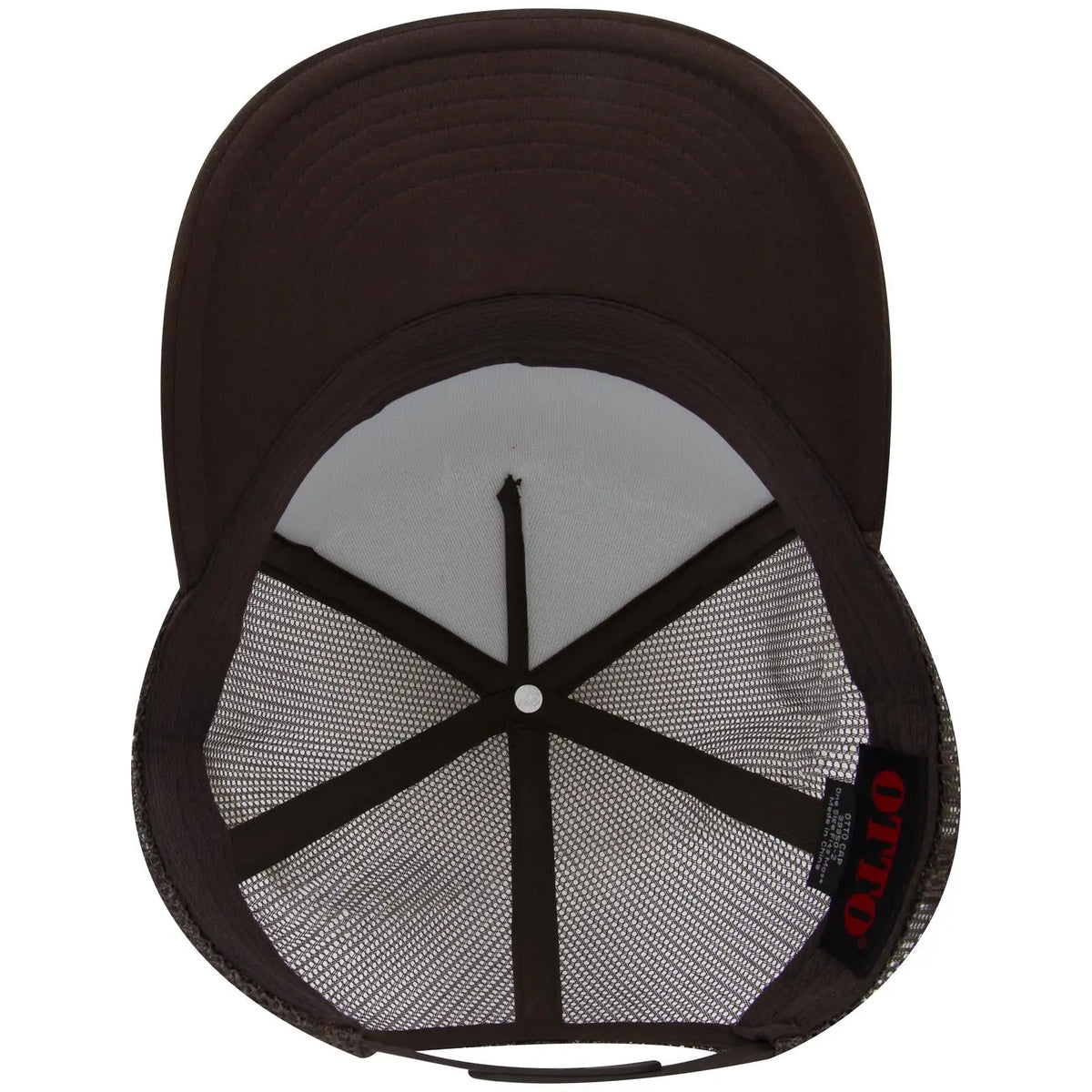 Otto 39950-2 5 Panel Pro Style Mesh Back Trucker Cap - Brown - 7 3/8’’ - 5/8’’