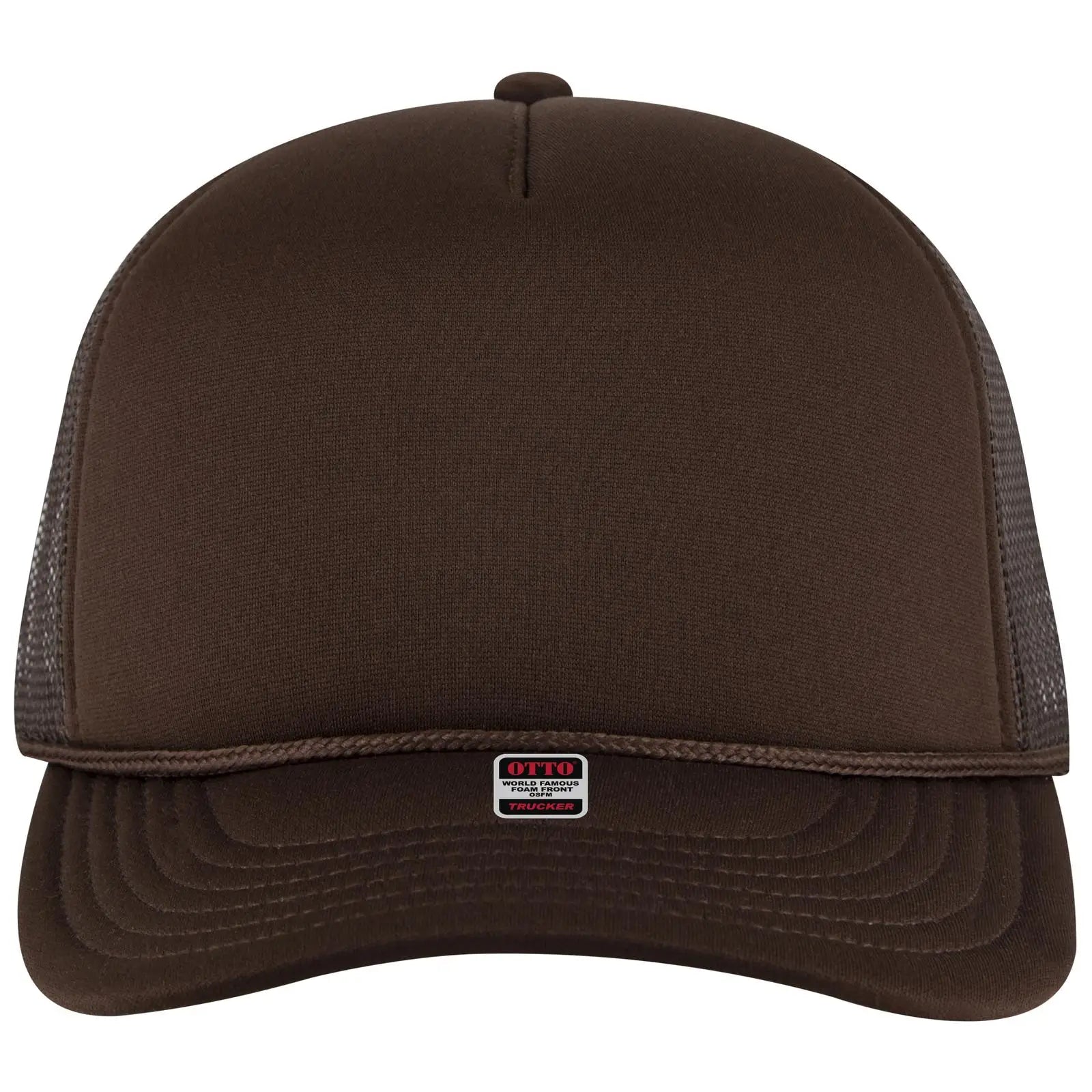 Otto 39950-2 5 Panel Pro Style Mesh Back Trucker Cap - Brown