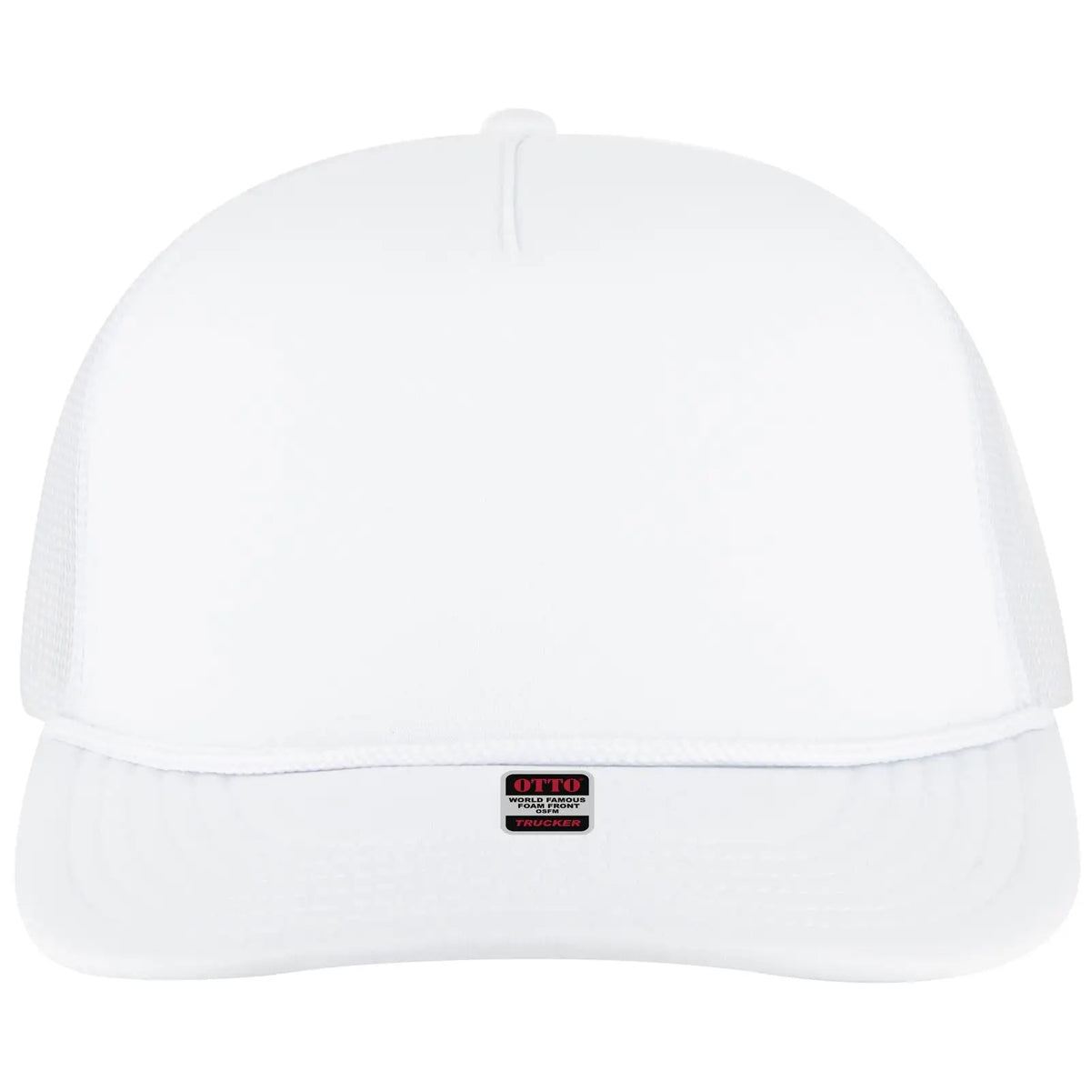 Otto 39950-2 5 Panel Pro Style Mesh Back Trucker Cap - White - 7 3/8’’ - 5/8’’