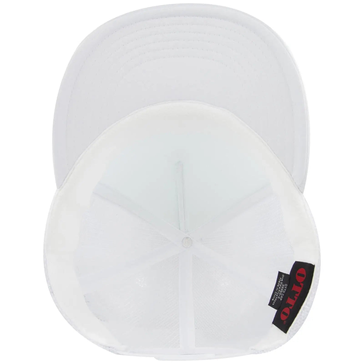Otto 39950-2 5 Panel Pro Style Mesh Back Trucker Cap - White - 7 3/8’’ - 5/8’’