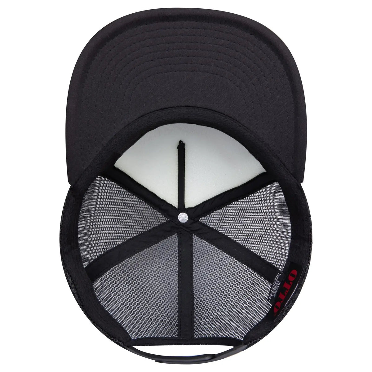 Otto 3995015-1 ?Otto Snap’ 5 Panel Pro Style Mesh Back Trucker Snapback Cap - Blk/wht/blk - 7 3/8’’ - 5/8’’