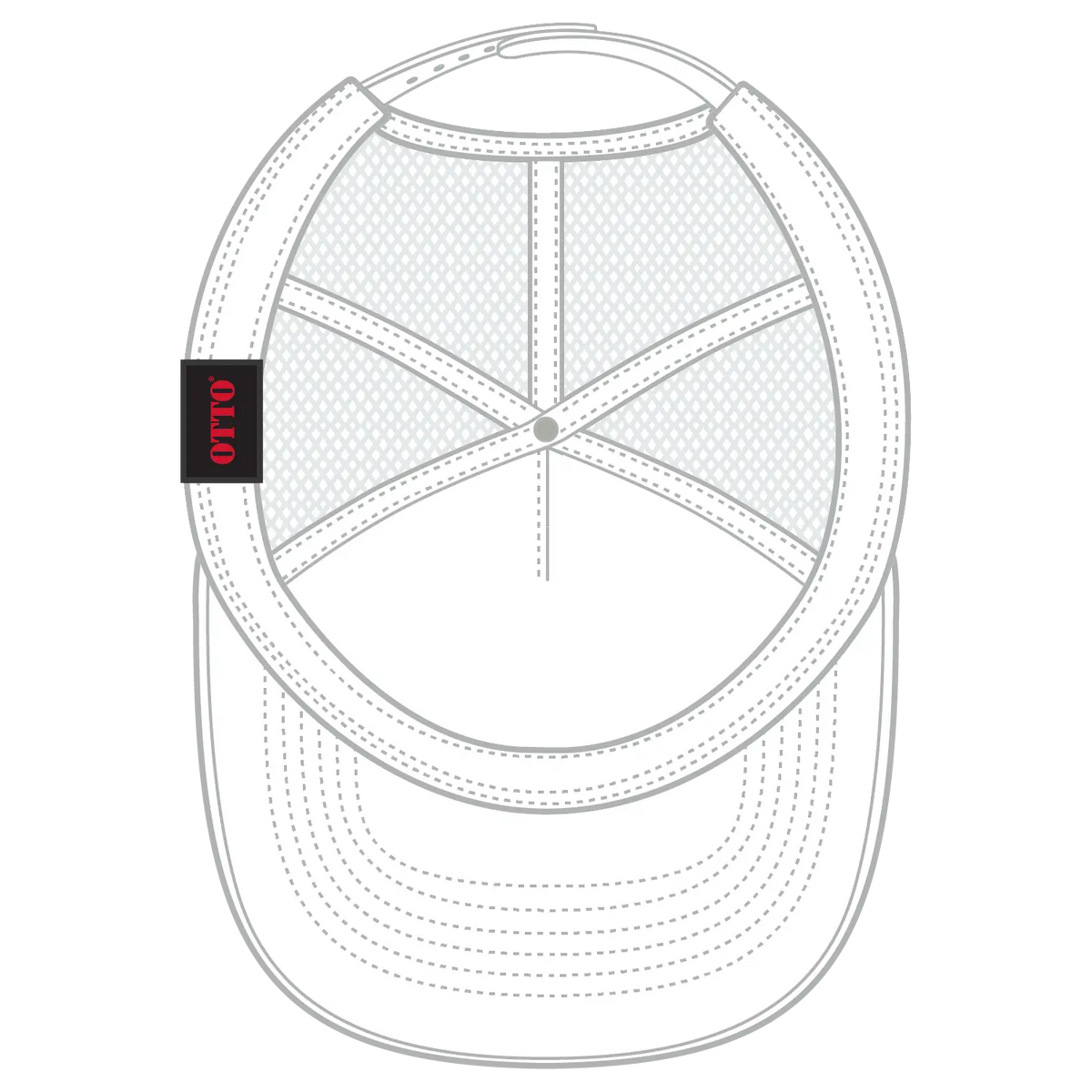 Otto 3995015-1 ?Otto Snap’ 5 Panel Pro Style Mesh Back Trucker Snapback Cap - White - 7 3/8’’ - 5/8’’