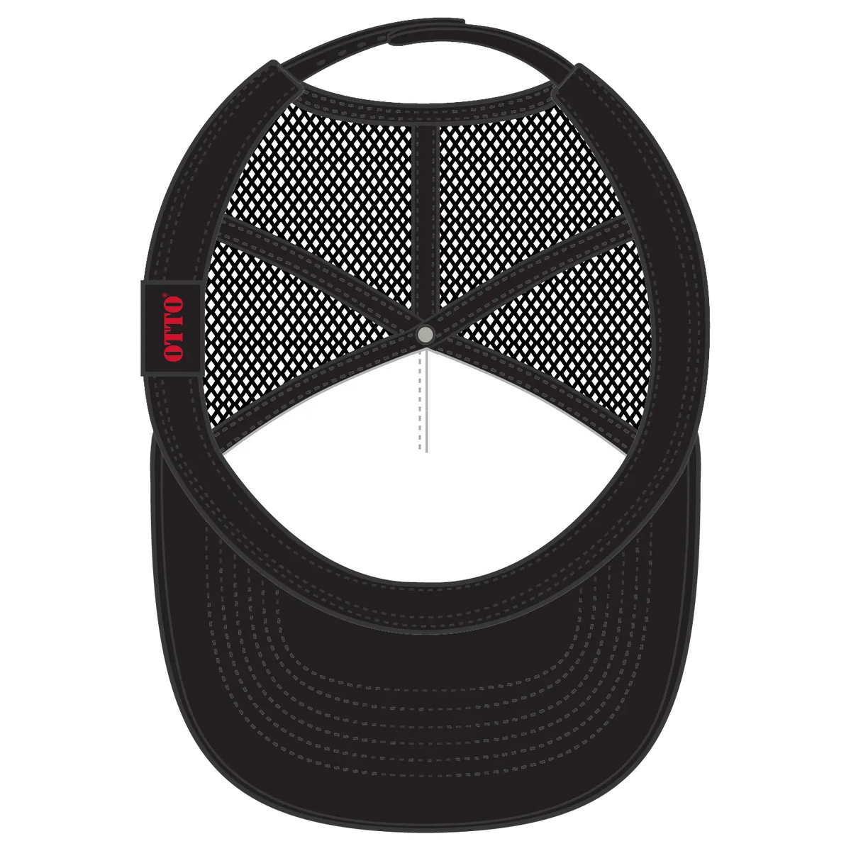 Otto 3995015-1 ?Otto Snap’ 5 Panel Pro Style Mesh Back Trucker Snapback Cap - Blk/wht/blk - 7 3/8’’ - 5/8’’