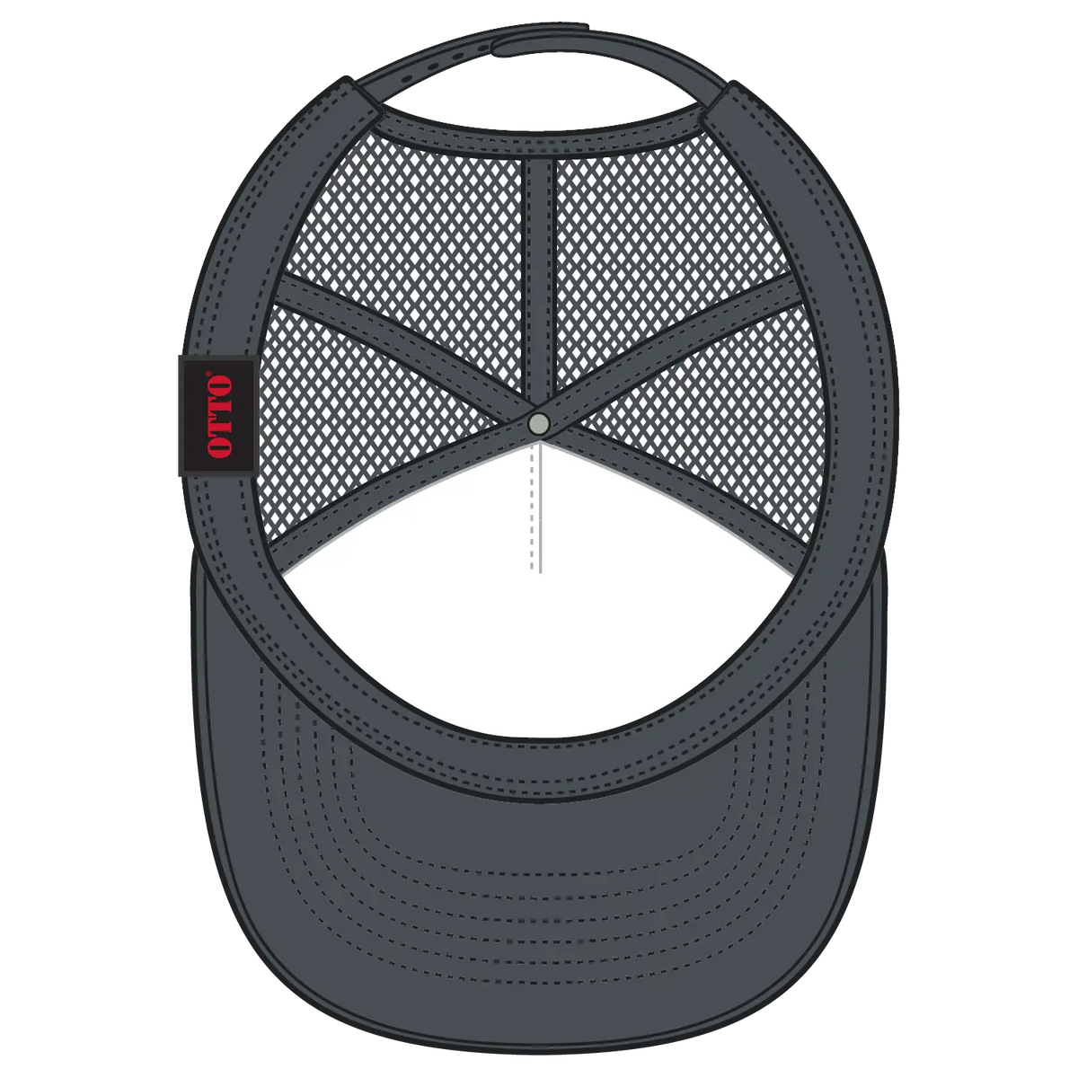 Otto 3995015-1 ?Otto Snap’ 5 Panel Pro Style Mesh Back Trucker Snapback Cap - Char. Gray - 7 3/8’’ - 5/8’’