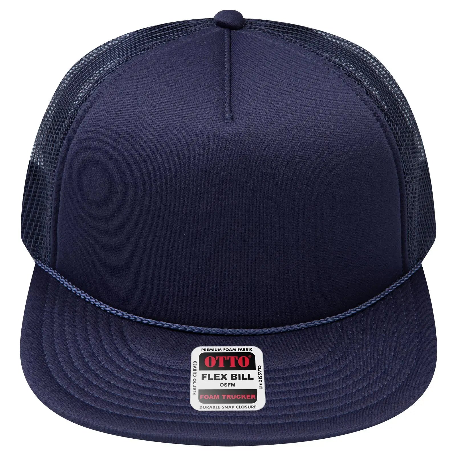 Otto 3995015-1 ?Otto Snap’ 5 Panel Pro Style Mesh Back Trucker Snapback Cap - Navy - 7 3/8’’ - 5/8’’