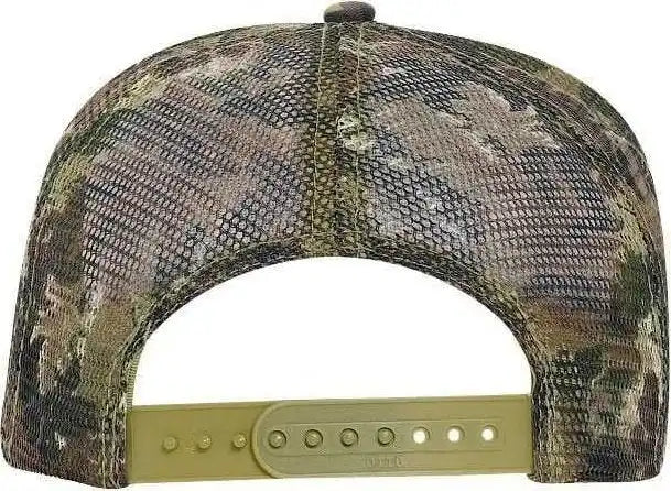 Otto 47-049 Camouflage 5 Panel Mid Crown Mesh Back Trucker Cap - Light Loden Brown Kelly - Olive / one Size Fits Most