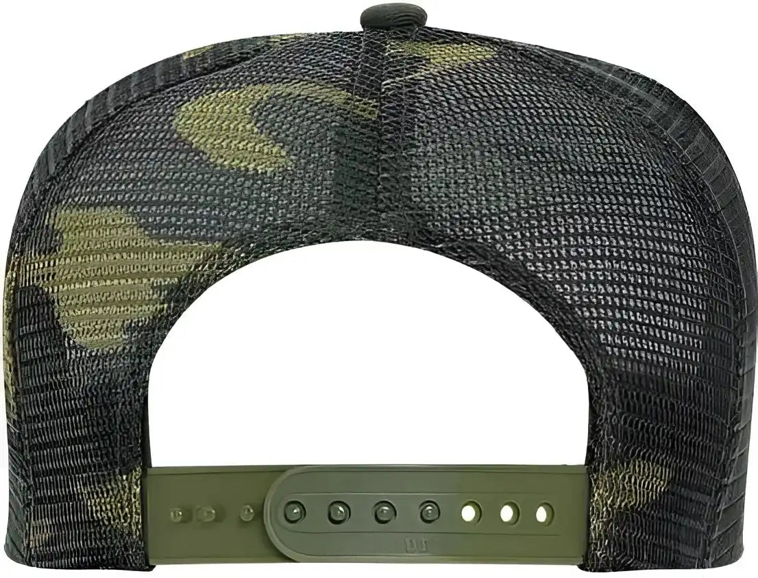 Otto 47-049 Camouflage 5 Panel Mid Crown Mesh Back Trucker Cap - Dark Green Brown - Forest / one Size Fits Most