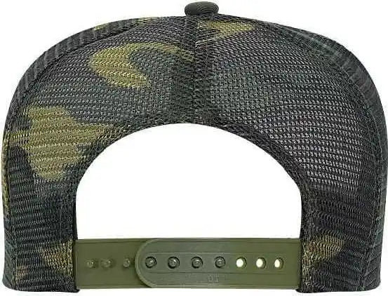 Otto 47-049 Camouflage 5 Panel Mid Crown Mesh Back Trucker Cap - Dark Green Brown - Forest / one Size Fits Most