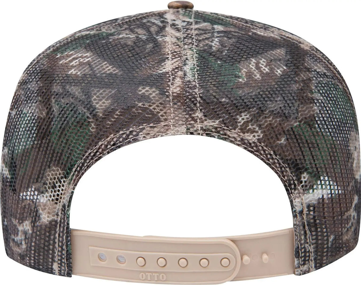 Otto 47-049 Camouflage 5 Panel Mid Profile Mesh Back Trucker Cap - Lt.lod/brn/kly - 6 1/2’’ - 7 5/8’’