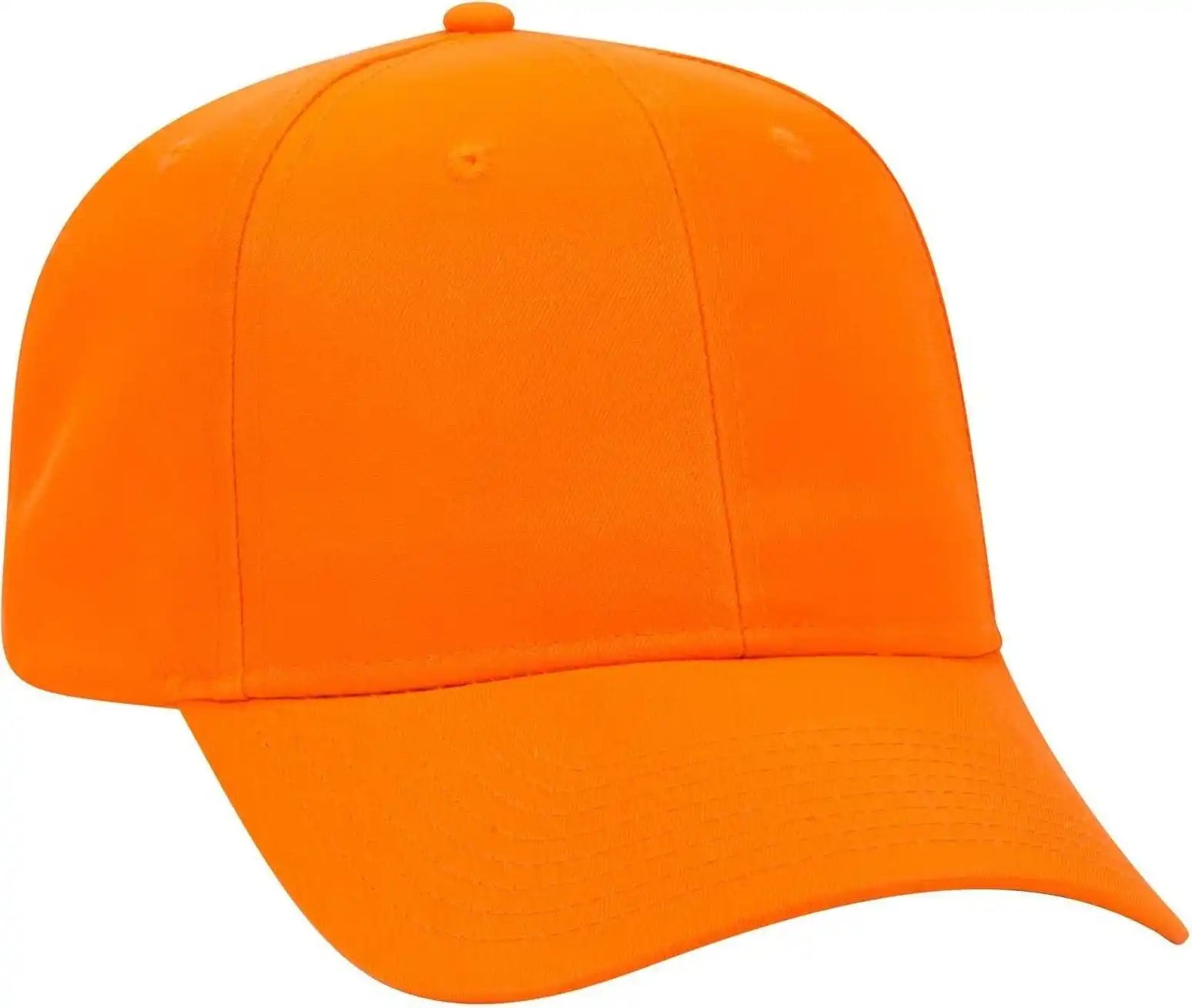 Otto 50-129 6 Panel Pro Neon Polyester Twill Baseball Cap - Orange - one Size Fits Most