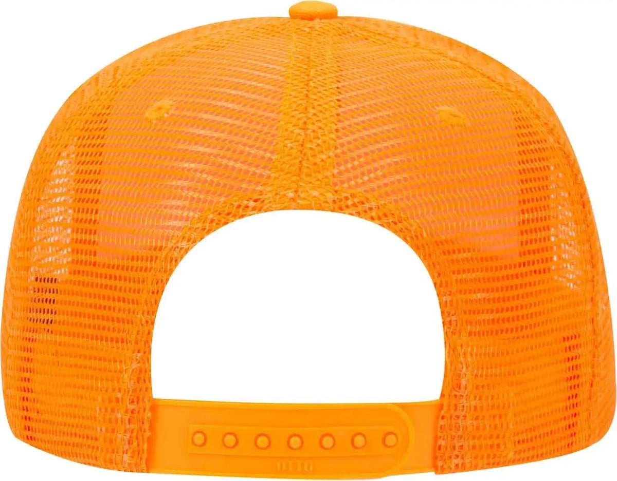 Otto 51-819 6 Panel Mid Profile Mesh Back Trucker Cap - Neon Orange - one Size Fits Most