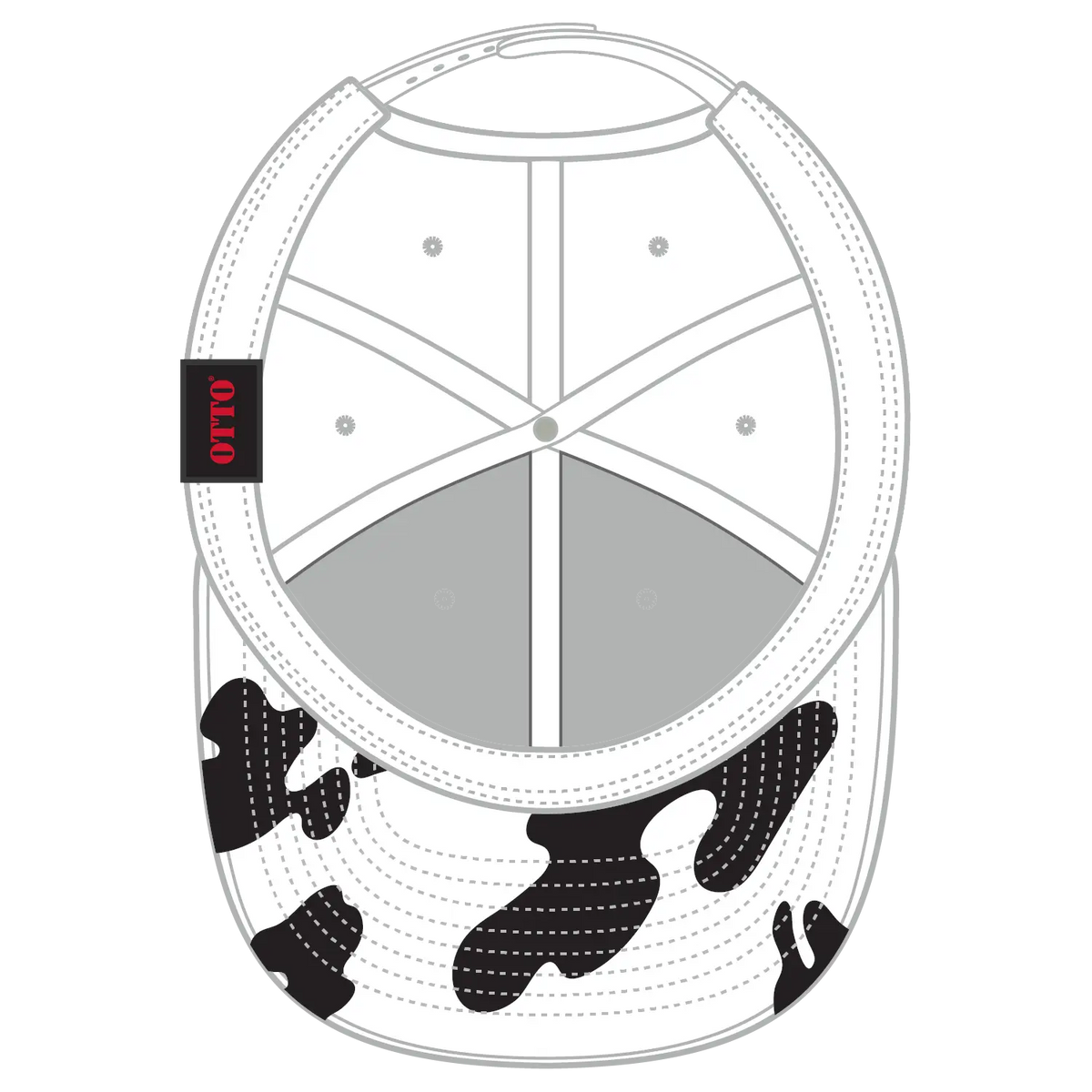 Otto 56-057 6 Panel Mid Profile Baseball Cap - Blk/wht - 7 3/8’’ - 5/8’’