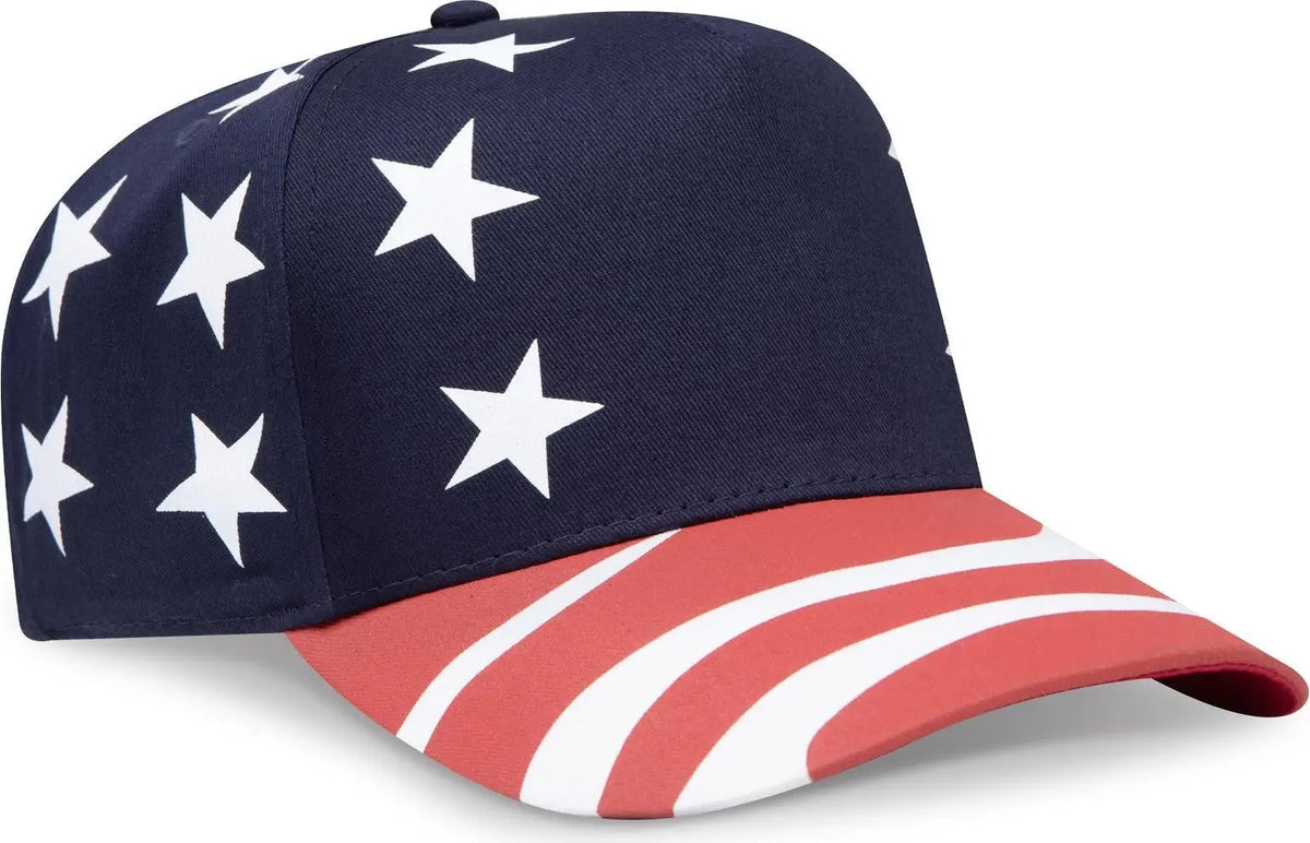 Otto 57-174 5 Panel Mid Profile Baseball Cap - Red/nvy - 6 1/2’’ - 7 5/8’’