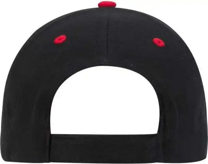Otto 58-589 Flame Pattern Visor Brushed Cotton Twill Low Profile Pro Style Structured Firm Front Panel Cap - Black Red