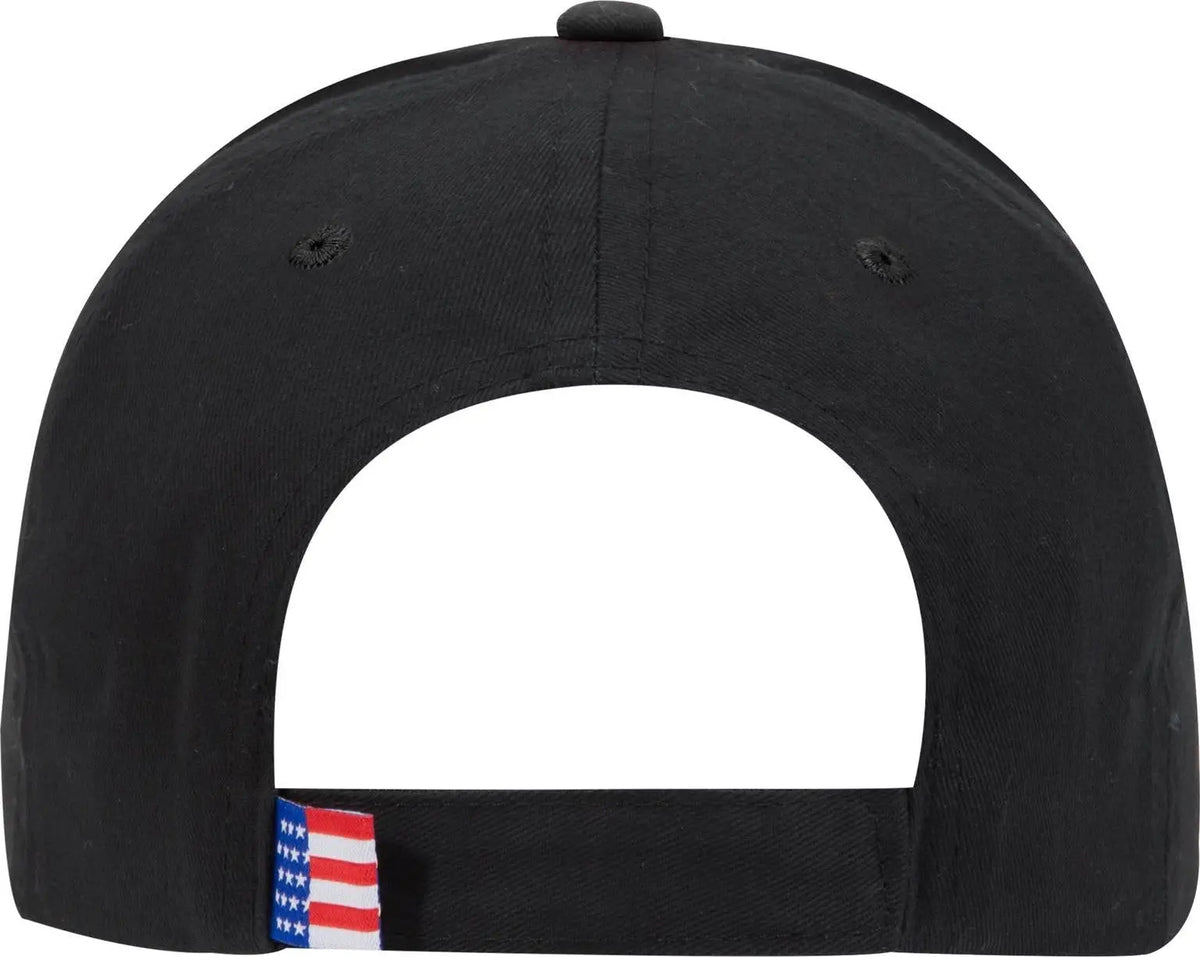 Otto 58-755 6 Panel Low Profile Baseball Cap - Black - 1/2’’ - 7 5/8’’