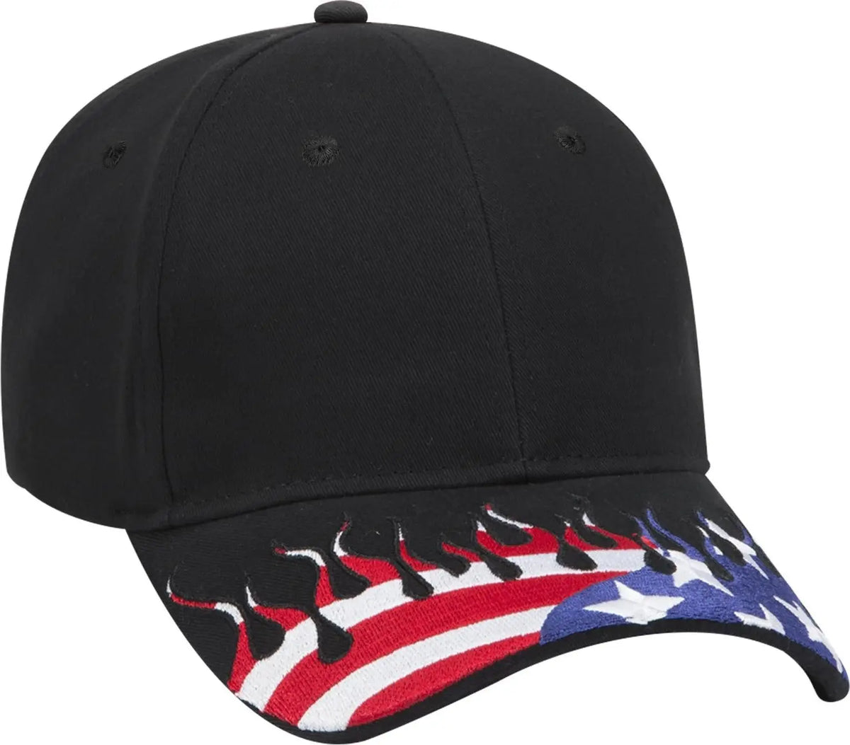 Otto 58-755 6 Panel Low Profile Baseball Cap - Black - 1/2’’ - 7 5/8’’