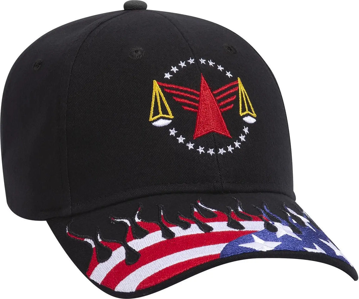 Otto 58-755 6 Panel Low Profile Baseball Cap - Black - 1/2’’ - 7 5/8’’