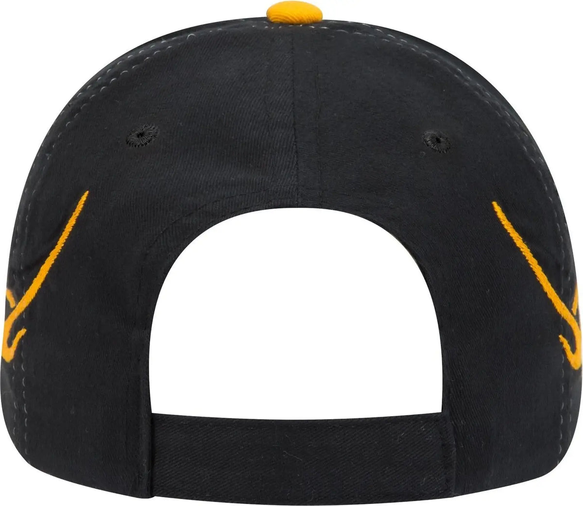Otto 58-755 6 Panel Low Profile Baseball Cap - Blk/gld/gld - 1/2’’ - 7 5/8’’