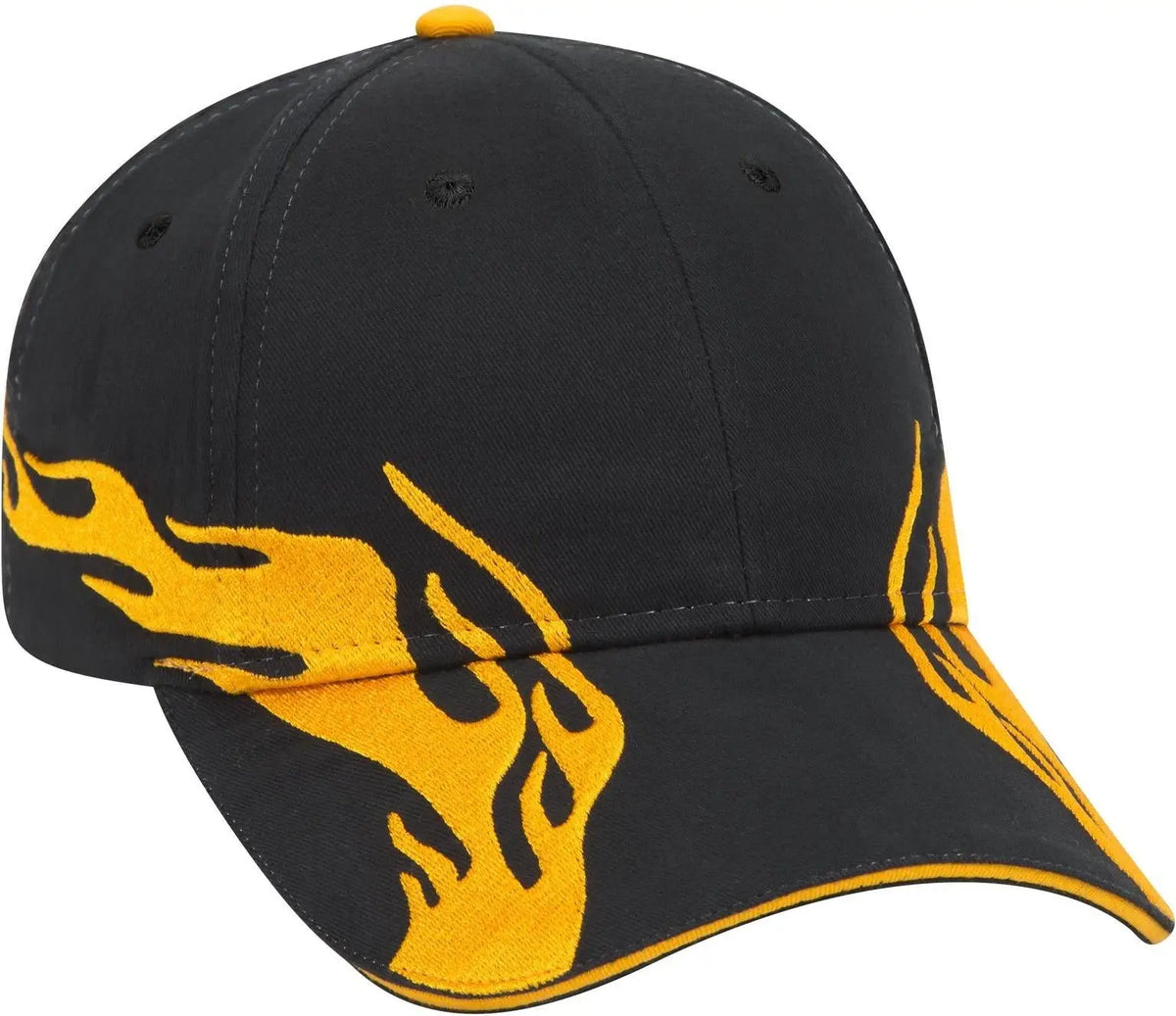 Otto 58-755 6 Panel Low Profile Baseball Cap - Blk/gld/gld - 1/2’’ - 7 5/8’’